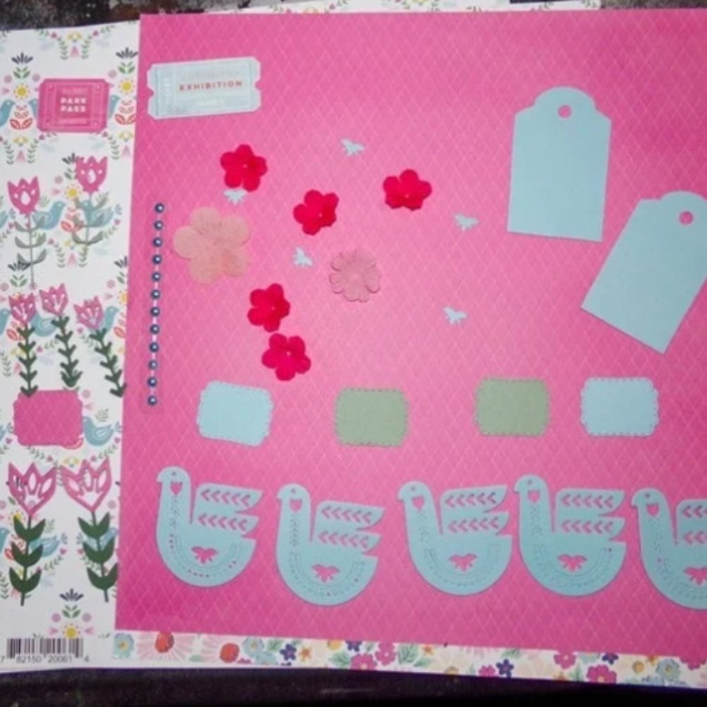 Scrapbook Junk Jornal Page Kit 12 x 12 papers Garden Floral Love Birds Ephemera